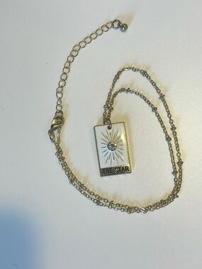 Dainty & Powerful Pendant of THE STAR Tarot Card w/ adjustable Choker Necklace